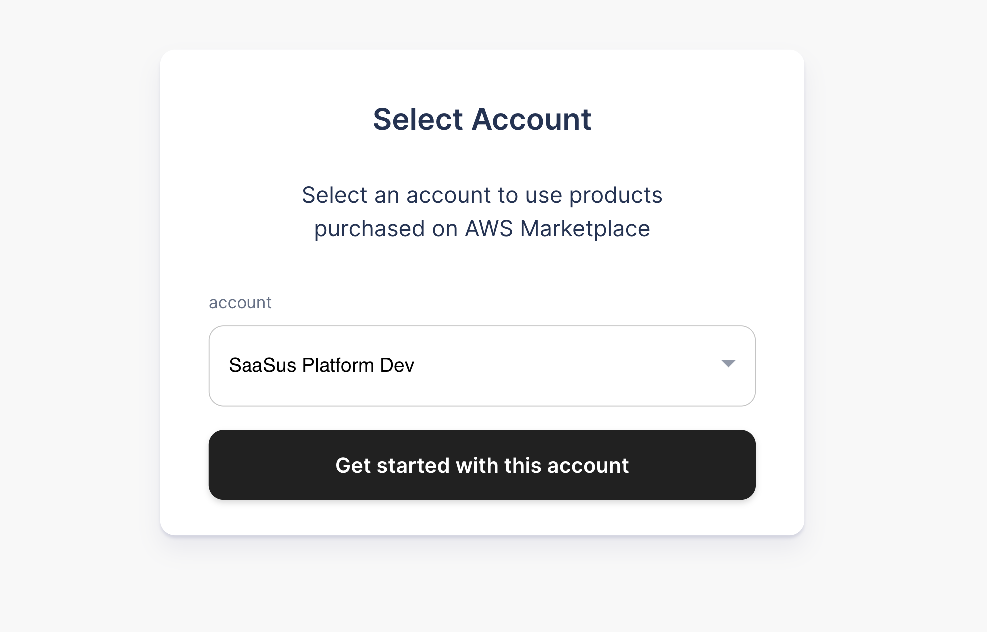 account select page